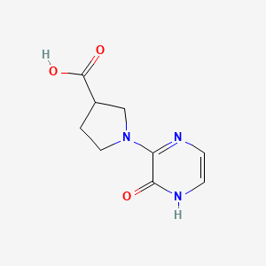 molecular formula C9H11N3O3 B1474927 1-(3-Oxo-3,4-dihydropyrazin-2-yl)pyrrolidine-3-carboxylic acid CAS No. 1601015-21-7