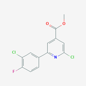molecular formula C13H8Cl2FNO2 B1474940 2-Chloro-6-(3-chloro-4-fluorophenyl)-isonicotinic acid methyl ester CAS No. 1569088-22-7