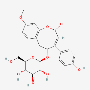 (3Z)-4-(4-hydroxyphenyl)-9-methoxy-5-[(2R,3R,4S,5S,6R)-3,4,5-trihydroxy-6-(hydroxymethyl)oxan-2-yl]oxy-5,6-dihydro-1-benzoxocin-2-one