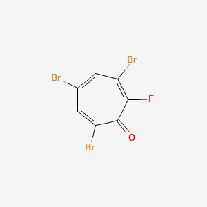 molecular formula C7H2Br3FO B14749467 3,5,7-Tribromo-2-fluorocyclohepta-2,4,6-trien-1-one CAS No. 654-35-3