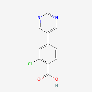 molecular formula C11H7ClN2O2 B1474948 2-Chloro-4-(pyrimidin-5-yl)benzoic acid CAS No. 1819358-48-9