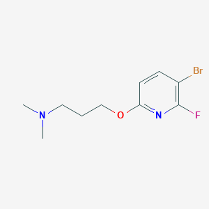 molecular formula C10H14BrFN2O B1474949 3-(5-bromo-6-fluoropyridin-2-yl)oxy-N,N-dimethylpropan-1-amine CAS No. 1821429-78-0