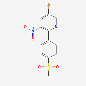 molecular formula C12H9BrN2O4S B1474953 5-Bromo-2-(4-(methylsulfonyl)phenyl)-3-nitropyridine CAS No. 1800346-01-3