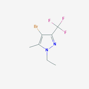 molecular formula C7H8BrF3N2 B1474955 4-bromo-1-ethyl-5-methyl-3-(trifluoromethyl)-1H-pyrazole CAS No. 2091123-29-2