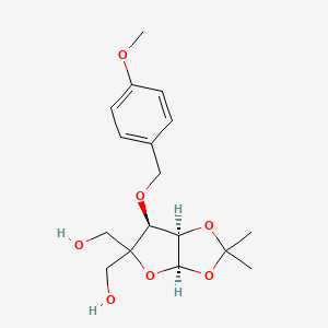 molecular formula C17H24O7 B14749644 ((3aR,6S,6aR)-6-((4-methoxybenzyl)oxy)-2,2-dimethyltetrahydrofuro[2,3-d][1,3]dioxole-5,5-diyl)dimethanol 