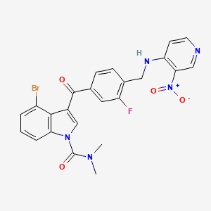 4-bromo-3-[[3-fluoro-4-[[(3-nitro-4-pyridinyl)amino]methyl]phenyl]-oxomethyl]-N,N-dimethyl-1-indolecarboxamide