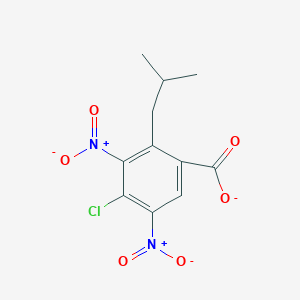 molecular formula C11H10ClN2O6- B14749678 4-Chloro-2-(2-methylpropyl)-3,5-dinitrobenzoate 