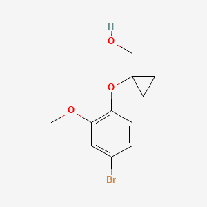 molecular formula C11H13BrO3 B1474968 [1-(4-Bromo-2-methoxyphenoxy)-cyclopropyl]-methanol CAS No. 1668584-77-7