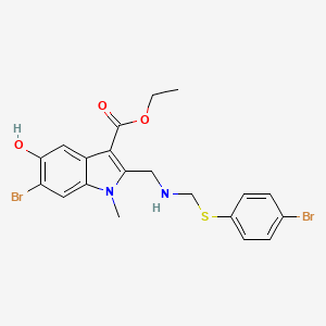 ethyl 6-bromo-2-(((4-bromophenylthio)methylamino)methyl)-5-hydroxy-1-methyl-1H-indole-3-carboxylate