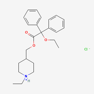 Acetic acid, 2,2-diphenyl-2-ethoxy-, (1-ethyl-4-piperidyl)methyl ester, hydrochloride