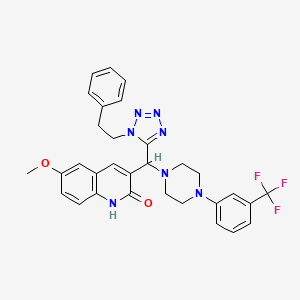 6-methoxy-3-[[1-(2-phenylethyl)tetrazol-5-yl]-[4-[3-(trifluoromethyl)phenyl]piperazin-1-yl]methyl]-1H-quinolin-2-one