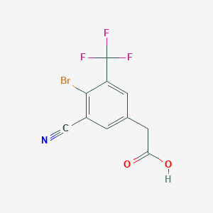 molecular formula C10H5BrF3NO2 B1474993 2-[4-Bromo-3-cyano-5-(trifluoromethyl)phenyl]acetic acid CAS No. 1807206-16-1