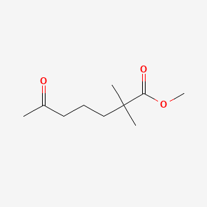 molecular formula C10H18O3 B14749988 Heptanoic acid, 2,2-dimethyl-6-oxo-, methyl ester CAS No. 926-27-2