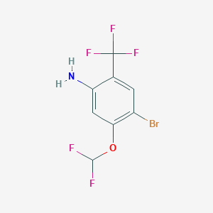 molecular formula C8H5BrF5NO B1475007 4-Bromo-5-(difluoromethoxy)-2-(trifluoromethyl)aniline CAS No. 1807076-64-7