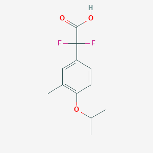 molecular formula C12H14F2O3 B1475015 2,2-Difluoro-2-(4-isopropoxy-3-methylphenyl)acetic acid CAS No. 1860876-06-7