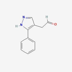 molecular formula C11H10N2O B1475023 2-(3-phenyl-1H-pyrazol-4-yl)acetaldehyde CAS No. 2092715-30-3