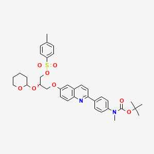 Carbamic acid, N-methyl-N-[4-[6-[(2S)-3-[[(4-methylphenyl)sulfonyl]oxy]-2-[(tetrahydro-2H-pyran-2-yl)oxy]propoxy]-2-quinolinyl]phenyl]-, 1,1-dimethylethyl ester