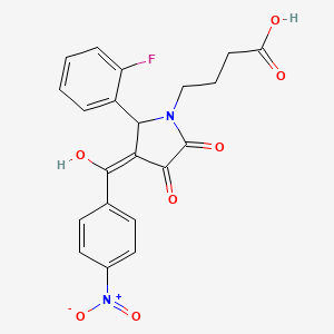 4-{2-(2-fluorophenyl)-4-hydroxy-3-[(4-nitrophenyl)carbonyl]-5-oxo-2,5-dihydro-1H-pyrrol-1-yl}butanoic acid