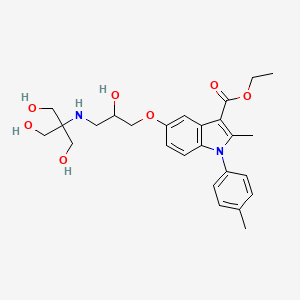 ethyl 5-(3-{[1,3-dihydroxy-2-(hydroxymethyl)propan-2-yl]amino}-2-hydroxypropoxy)-2-methyl-1-(4-methylphenyl)-1H-indole-3-carboxylate