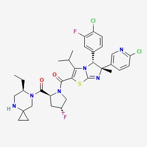 [(2S,4R)-1-[(5R,6S)-5-(4-chloro-3-fluorophenyl)-6-(6-chloropyridin-3-yl)-6-methyl-3-propan-2-yl-5H-imidazo[2,1-b][1,3]thiazole-2-carbonyl]-4-fluoropyrrolidin-2-yl]-[(6R)-6-ethyl-4,7-diazaspiro[2.5]octan-7-yl]methanone