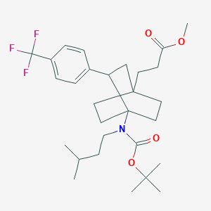 molecular formula C29H42F3NO4 B1475058 Methyl 3-(4-((tert-butoxycarbonyl)(isopentyl)amino)-3-(4-(trifluoromethyl)phenyl)bicyclo[2.2.2]octan-1-yl)propanoate CAS No. 2206242-82-0