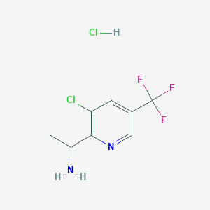 molecular formula C8H9Cl2F3N2 B1475070 1-(3-Chloro-5-(trifluoromethyl)pyridin-2-yl)ethanamine hydrochloride CAS No. 1396762-41-6