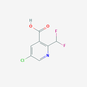 molecular formula C7H4ClF2NO2 B1475074 5-Chloro-2-(difluoromethyl)pyridine-3-carboxylic acid CAS No. 1256794-46-3