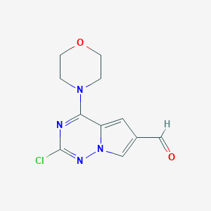 molecular formula C11H11ClN4O2 B1475076 2-クロロ-4-(モルホリン-4-イル)ピロロ[2,1-f][1,2,4]トリアジン-6-カルバルデヒド CAS No. 1401334-36-8