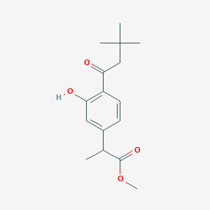 molecular formula C16H22O4 B1475093 Methyl 2-(4-(3,3-dimethylbutanoyl)-3-hydroxyphenyl)propanoate CAS No. 2202897-34-3