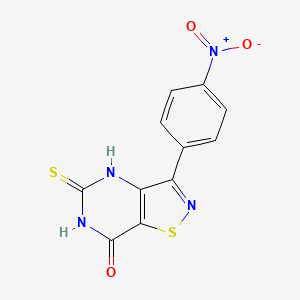 molecular formula C11H6N4O3S2 B1475094 5-巯基-3-(4-硝基苯基)异噻唑并[4,5-d]嘧啶-7-醇 CAS No. 2206243-04-9