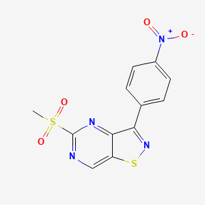 molecular formula C12H8N4O4S2 B1475096 5-(Methylsulfonyl)-3-(4-nitrophenyl)isothiazolo[4,5-d]pyrimidine CAS No. 2206820-48-4