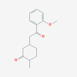 molecular formula C16H20O3 B1475111 5-[2-(2-Methoxyphenyl)-2-oxoethyl]-2-methylcyclohexanone CAS No. 1424939-58-1