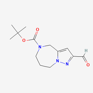 molecular formula C13H19N3O3 B1475116 tert-Butyl 2-formyl-7,8-dihydro-4H-pyrazolo[1,5-a][1,4]diazepine-5(6H)-carboxylate CAS No. 1404364-96-0