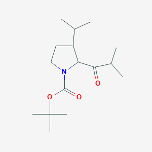 molecular formula C16H29NO3 B1475117 tert-Butyl 2-isobutyryl-3-isopropyl-1-pyrrolidinecarboxylate CAS No. 1424939-42-3