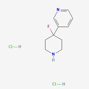 molecular formula C10H15Cl2FN2 B1475140 3-(4-Fluoropiperidin-4-yl)pyridine dihydrochloride CAS No. 1803587-91-8