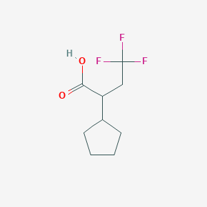 molecular formula C9H13F3O2 B1475146 2-Cyclopentyl-4,4,4-trifluorobutanoic acid CAS No. 1566889-29-9
