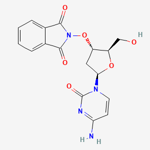 molecular formula C17H16N4O6 B14751460 2-(((2R,3S,5R)-5-(4-amino-2-oxopyrimidin-1(2H)-yl)-2-(hydroxymethyl)tetrahydrofuran-3-yl)oxy)isoindoline-1,3-dione 