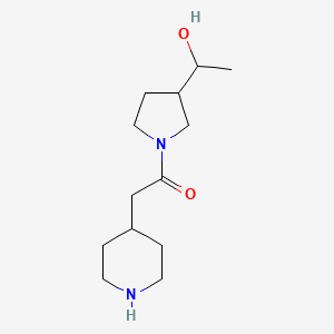 molecular formula C13H24N2O2 B1475152 1-[3-(1-Hydroxyethyl)pyrrolidin-1-yl]-2-(piperidin-4-yl)ethan-1-one CAS No. 1775097-82-9
