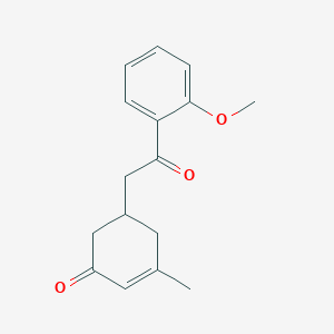 molecular formula C16H18O3 B1475155 5-[2-(2-Methoxyphenyl)-2-oxoethyl]-3-methyl-2-cyclohexen-1-one CAS No. 1424939-46-7