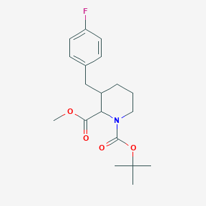molecular formula C19H26FNO4 B1475156 1-(tert-Butyl) 2-methyl 3-(4-fluorobenzyl)-1,2-piperidinedicarboxylate CAS No. 1424941-19-4