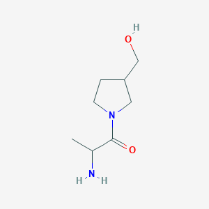 molecular formula C8H16N2O2 B1475159 2-Amino-1-[3-(hydroxymethyl)pyrrolidin-1-yl]propan-1-one CAS No. 1565311-70-7