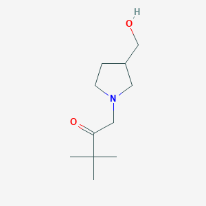 molecular formula C11H21NO2 B1475160 1-[3-(Hydroxymethyl)pyrrolidin-1-yl]-3,3-dimethylbutan-2-one CAS No. 1565366-47-3