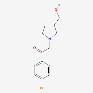 molecular formula C13H16BrNO2 B1475161 1-(4-Bromophenyl)-2-(3-(hydroxymethyl)pyrrolidin-1-yl)ethan-1-one CAS No. 1710161-87-7