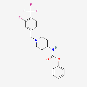 molecular formula C20H20F4N2O2 B1475168 Phenyl 1-[3-fluoro-4-(trifluoromethyl)benzyl]-4-piperidinylcarbamate CAS No. 1424939-75-2