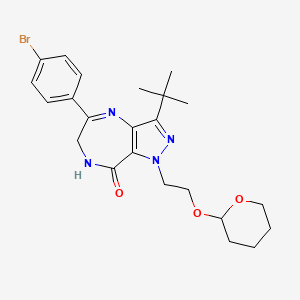 molecular formula C23H29BrN4O3 B1475171 5-(4-Bromophenyl)-3-(tert-butyl)-1-[2-(tetrahydro-2H-pyran-2-yloxy)ethyl]-6,7-dihydropyrazolo[4,3-e][1,4]diazepin-8(1H)-one CAS No. 1424941-67-2
