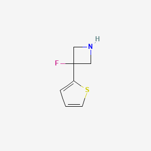 molecular formula C7H8FNS B1475178 3-Fluoro-3-(thiophen-2-yl)azetidine CAS No. 1566924-23-9