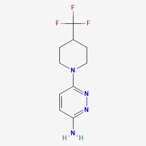 molecular formula C10H13F3N4 B1475187 6-[4-(三氟甲基)哌啶-1-基]哒嗪-3-胺 CAS No. 1771059-57-4