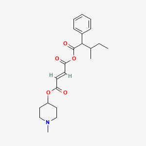 molecular formula C22H29NO5 B14751902 3-Methyl-2-phenylvaleroyl 1-methyl-4-piperidyl fumarate CAS No. 635-32-5