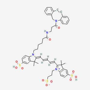 3-[2-[(1E,3E,5E)-5-[1-[6-[[3-(2-azatricyclo[10.4.0.04,9]hexadeca-1(16),4,6,8,12,14-hexaen-10-yn-2-yl)-3-oxopropyl]amino]-6-oxohexyl]-3,3-dimethyl-5-sulfoindol-2-ylidene]penta-1,3-dienyl]-3,3-dimethyl-5-sulfoindol-1-ium-1-yl]propane-1-sulfonate