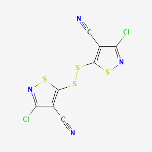 molecular formula C8Cl2N4S4 B14752086 5,5'-Disulfanediylbis(3-chloro-1,2-thiazole-4-carbonitrile) CAS No. 1026-67-1